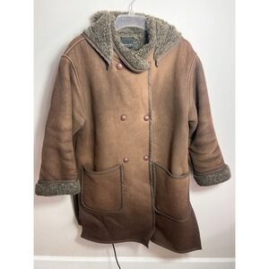 Et Dieu Crea La Femme Paris Faux Shearling Hooded Coat Womens Large